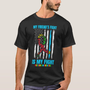 Autism Awareness Friend Men Women Kids Puzzle Amer T-Shirt