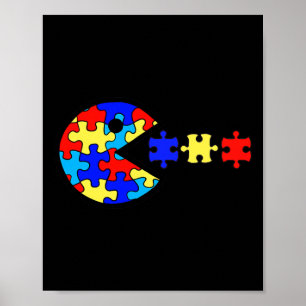 Autism Awareness Fun Autism Puzzle Piece Video Gam Poster