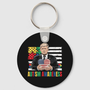Autism Awareness Funny Trump Support Autistic Us F Key Ring