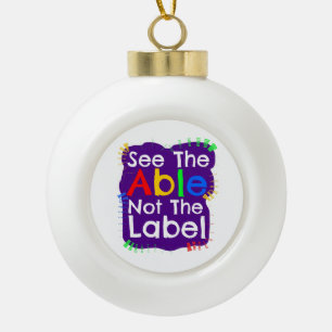 Autism Awareness Gifts Ceramic Ball Christmas Ornament