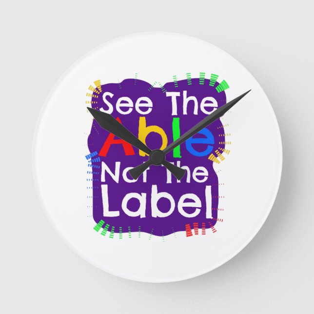 Autism Awareness Gifts Round Clock (Front)