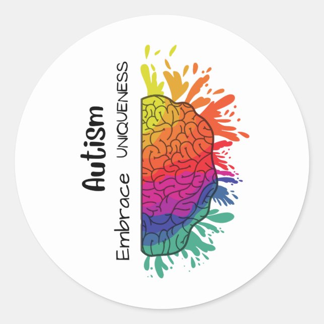 Autism awareness gifts sticker aspergers (Front)