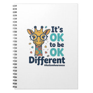 Autism Awareness Giraffe It’s OK to Be Different S Notebook