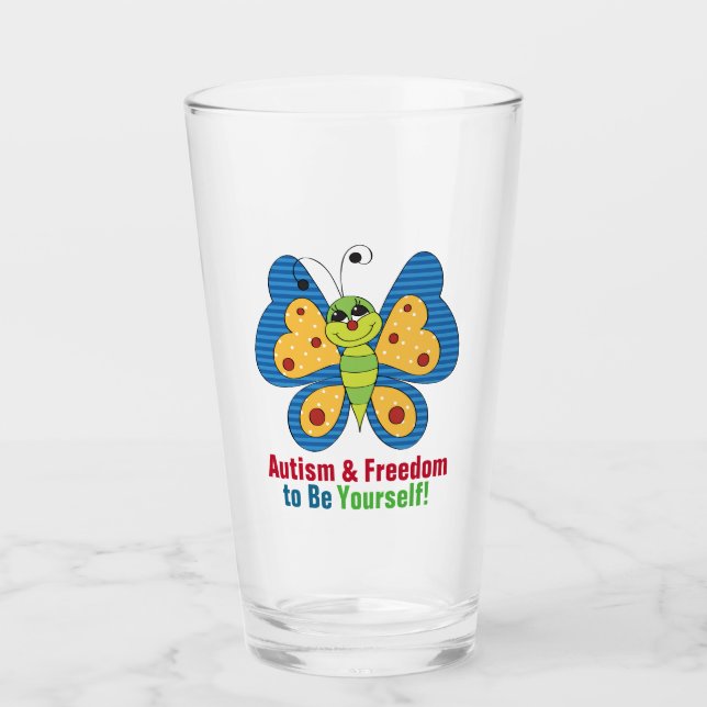 Autism Awareness Glass (Front)