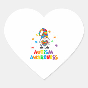 Autism Awareness Gnomes Heart   Sticker