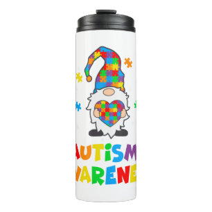 Autism Awareness Gnomes Heart   Thermal Tumbler