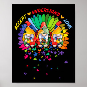Autism Awareness Gnomes Puzzle Kindness T Shirt Poster