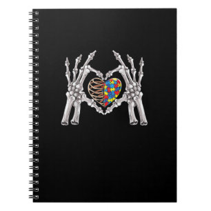 Autism Awareness Gothic Skull Hand Autism Puzzle P Notebook