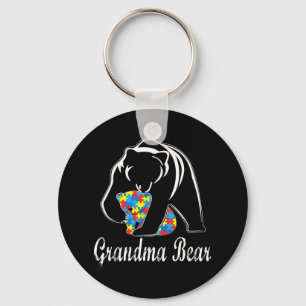 Autism Awareness Grandma Bear Support Autistic Adu Key Ring