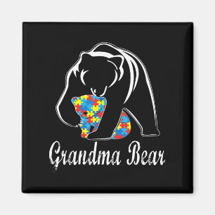Autism Awareness Grandma Bear Support Autistic Adu Magnet