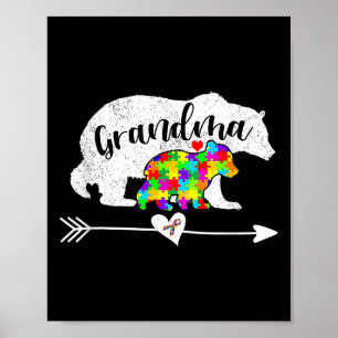 Autism Awareness Grandma Bear Support Autistic Adu Poster