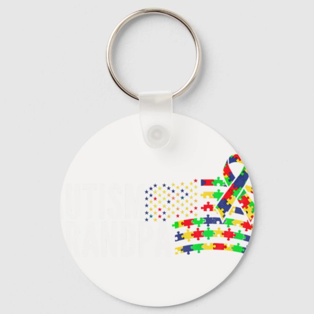 Autism Awareness Grandp Key Ring (Front)