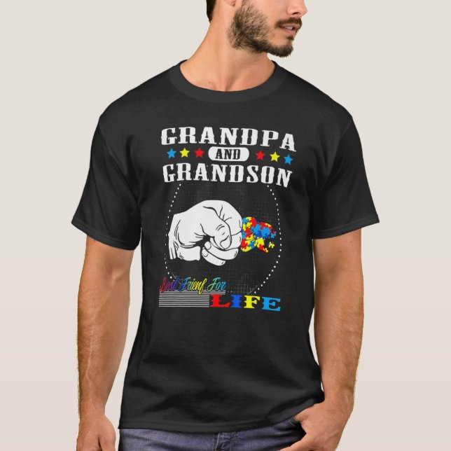 Autism Awareness Grandpa Grandson Best Friend for  T-Shirt (Front)