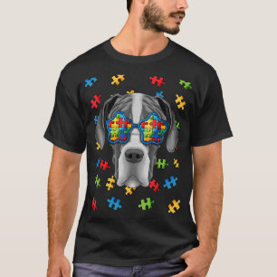 Autism Awareness Great Dane Puzzle Sunglasses Auti T-Shirt