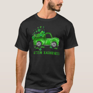 Autism Awareness Green Truck Shamrock St Patrick's T-Shirt