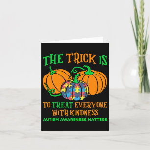 Autism Awareness Halloween Fall October Puzzle Pum Card