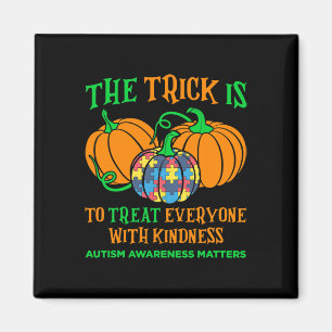 Autism Awareness Halloween Fall October Puzzle Pum Magnet
