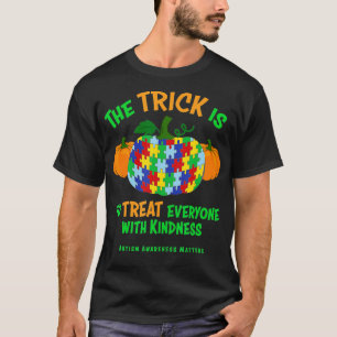 Autism Awareness Halloween Fall October Puzzle Pum T-Shirt