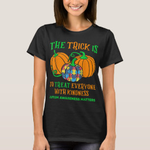 Autism Awareness Halloween Fall October Puzzle Pum T-Shirt