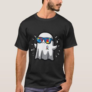 Autism Awareness Halloween Ghost Puzzle Autistic F T-Shirt