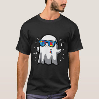 Autism Awareness Halloween Ghost Puzzle Autistic F T-Shirt