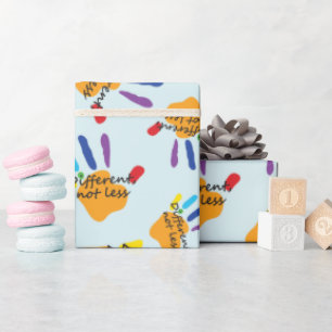 Autism Awareness Hands Different Not Less Special Wrapping Paper