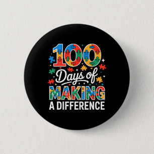 Autism Awareness Happy 100th Day School Slp Sped T 6 Cm Round Badge