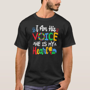 Autism Awareness He Is My Heart Colours Puzzle Pie T-Shirt