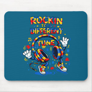 Autism awareness headphone dancing to a different mouse pad