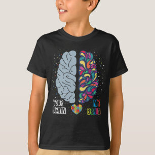 Autism Awareness Heart Autistic Colorful Brain T-Shirt