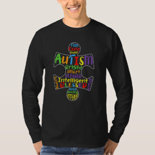 Autism Awareness Heart Blessed Men Women Kids Chil T-Shirt