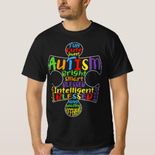 Autism Awareness Heart Blessed Men Women Kids Chil T-Shirt