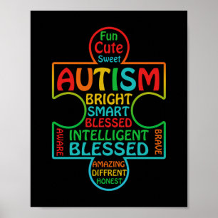 Autism Awareness Heart Blessed Poster