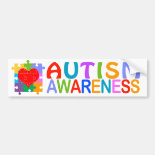 Autism Awareness Heart Bumper Sticker