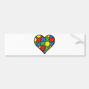 Autism Awareness Heart Bumper Sticker