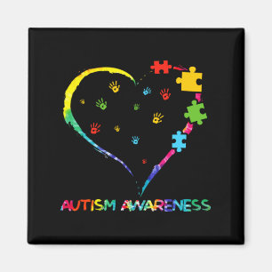 Autism Awareness Heart Color Puzzle Love Needs No Magnet