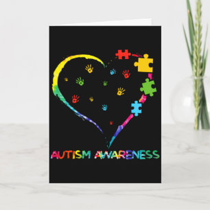 Autism Awareness Heart Colour Puzzle Love Needs No Card