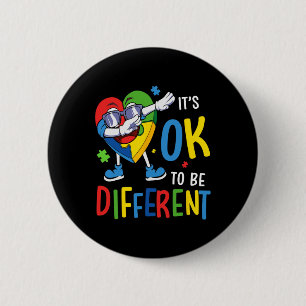 Autism Awareness Heart Dabbing Acceptance Men Wome 6 Cm Round Badge
