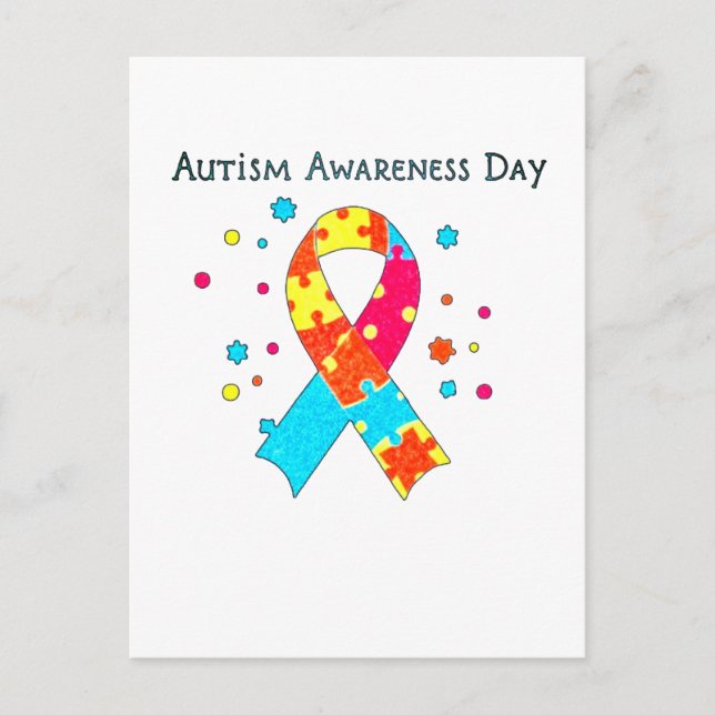 Autism Awareness Heart  Postcard (Front)
