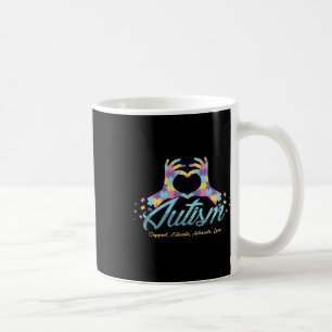 Autism Awareness Heart Puzzle Autistic Ribbon Spec Coffee Mug