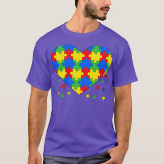 Autism awareness Heart Puzzle Pieces For Autistic  T-Shirt