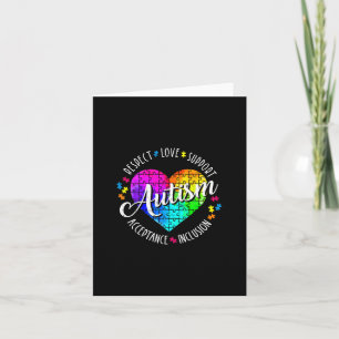 Autism Awareness Heart Respect Love Support Teache Card