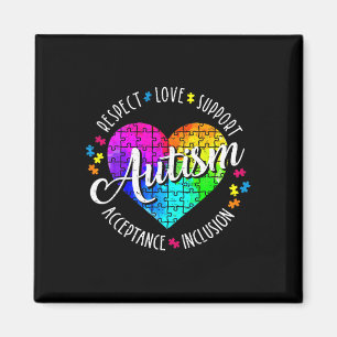 Autism Awareness Heart Respect Love Support Teache Magnet