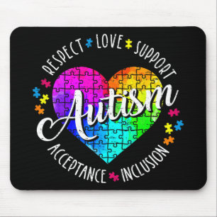 Autism Awareness Heart Respect Love Support Teache Mouse Pad