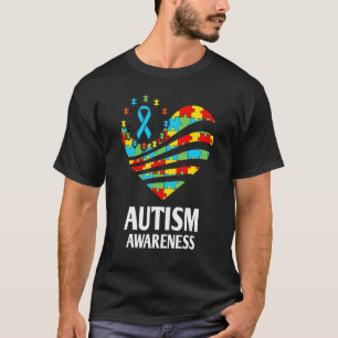 Autism Awareness Heart Support Autistic Month Ki T-Shirt