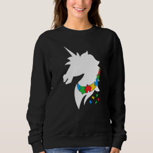 Autism Awareness Horse Colour Puzzle Kindness Auti Sweatshirt