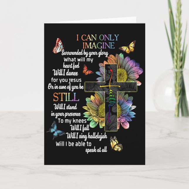 Autism Awareness I Can Only Imagine Jesus Faith  Card (Front)