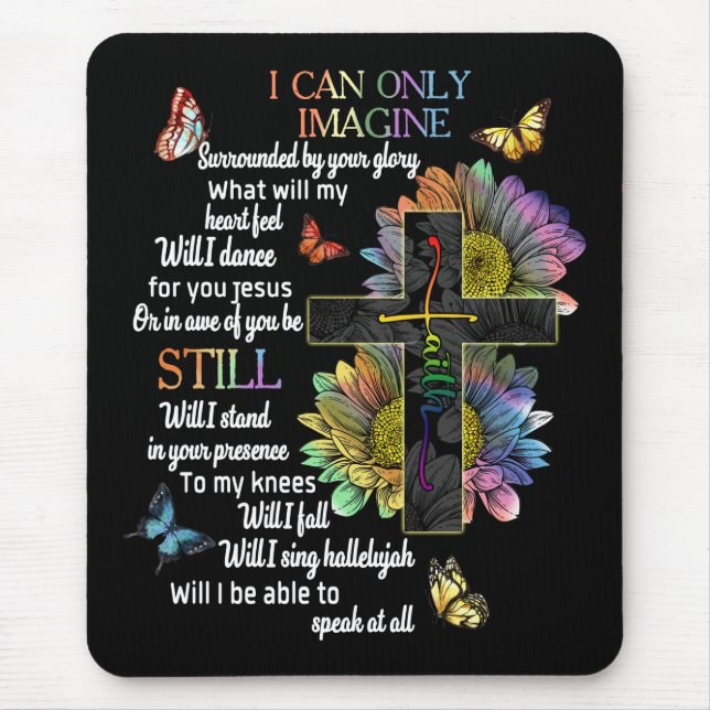 Autism Awareness I Can Only Imagine Jesus Faith Mouse Pad (Front)