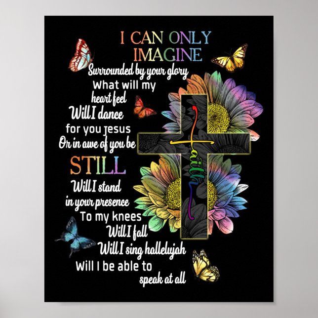Autism Awareness I Can Only Imagine Jesus Faith Poster (Front)