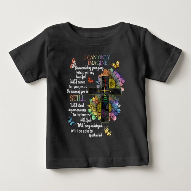 Autism Awareness I Can Only Imagine Jesus Faith T- Baby T-Shirt (Front)